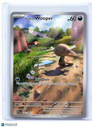 2025 Pokemon—Paldean Wooper #102/094 Phantasmal Flames—Illustration Rare Holo