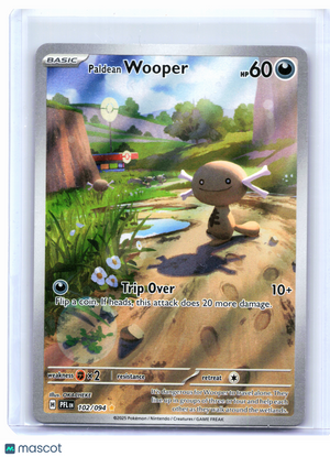 2025 Pokemon—Paldean Wooper #102/094 Phantasmal Flames—Illustration Rare Holo