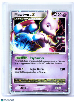 2012 Pokemon—Mewtwo LV.X #144/146 Legends Awakened—Ultra Rare Holo [HP]