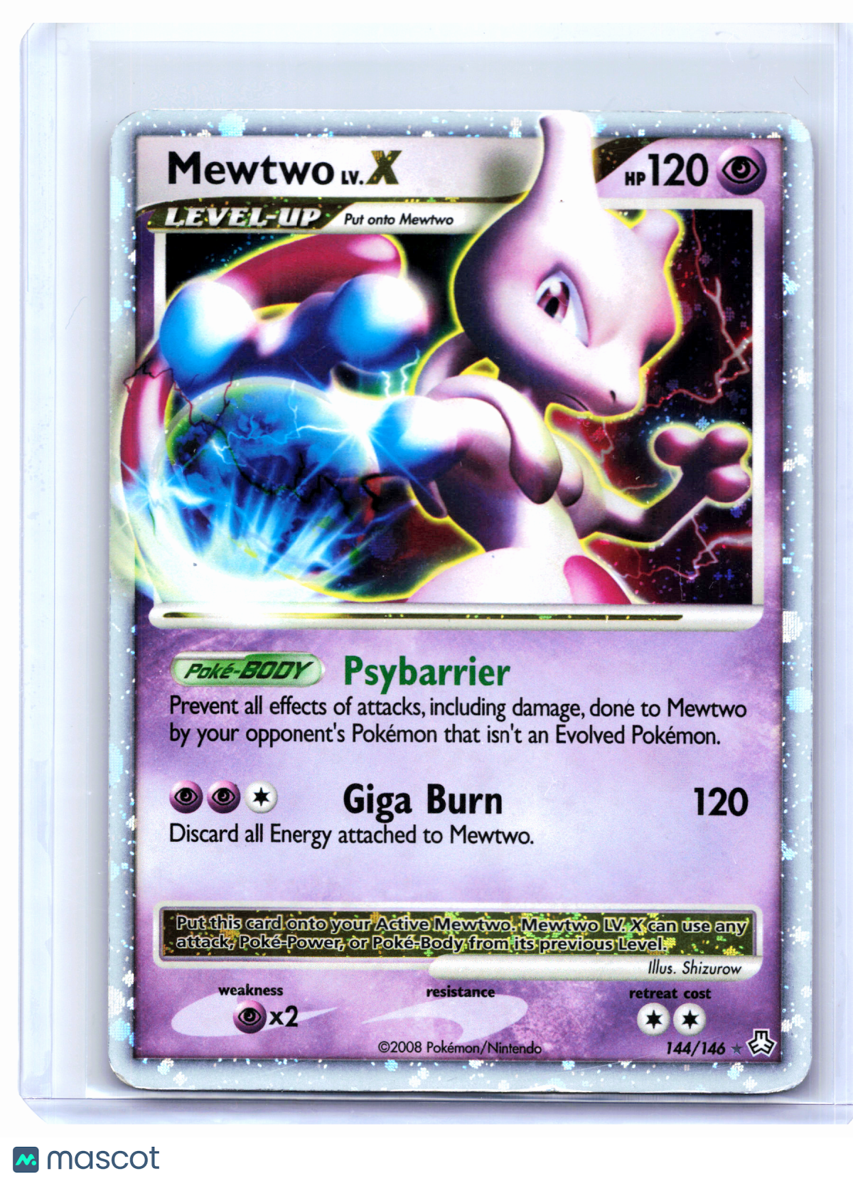 2012 Pokemon—Mewtwo LV.X #144/146 Legends Awakened—Ultra Rare Holo [HP]