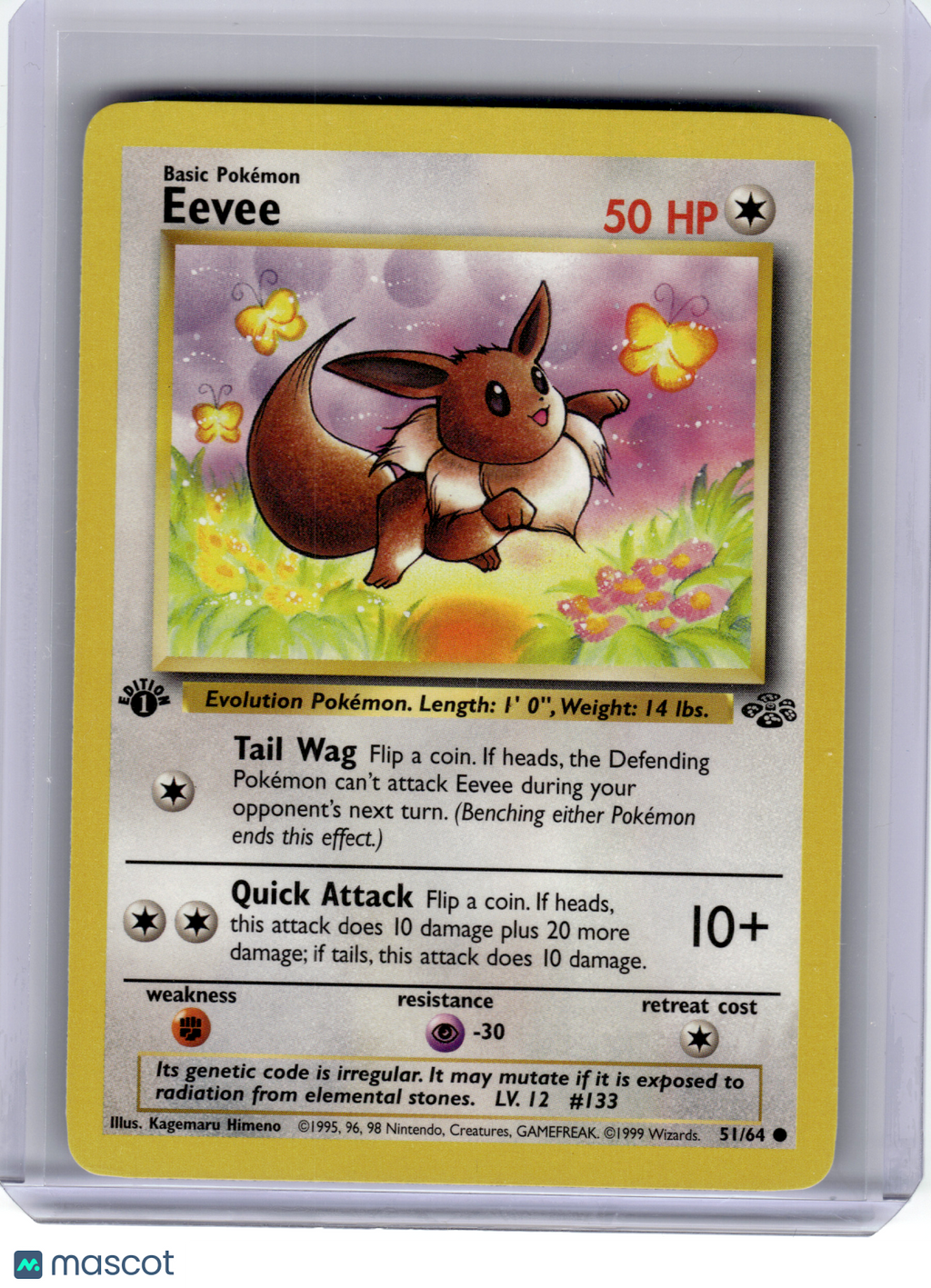 1999 Pokemon—Eevee #51 Jungle—Common Nonholo [Lightly Played]