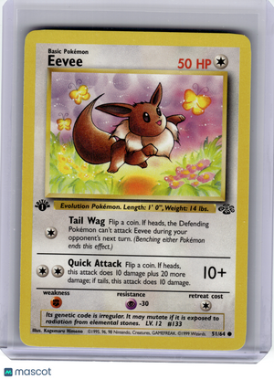 1999 Pokemon—Eevee #51 Jungle—Common Nonholo [Lightly Played]