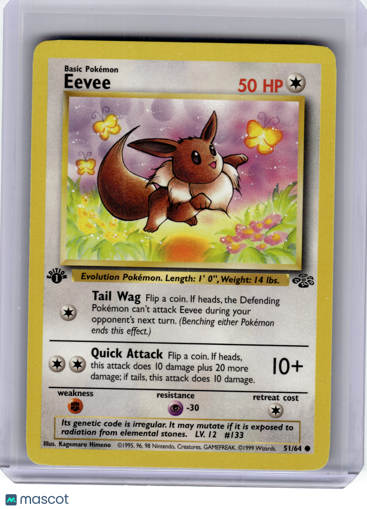1999 Pokemon—Eevee #51 Jungle—Common Nonholo [Lightly Played]