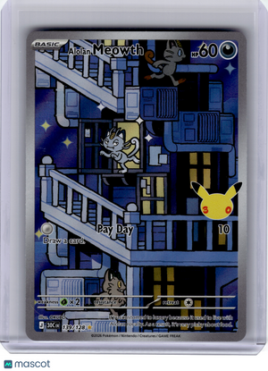 2026 Pokemon—Alolan Meowth #139 30th Celebration—Illustration Rare Holo