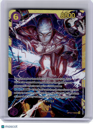 2026 One Piece Card Game—Enel #OP15-118 Adventure on Kami's Island—SEC Foil