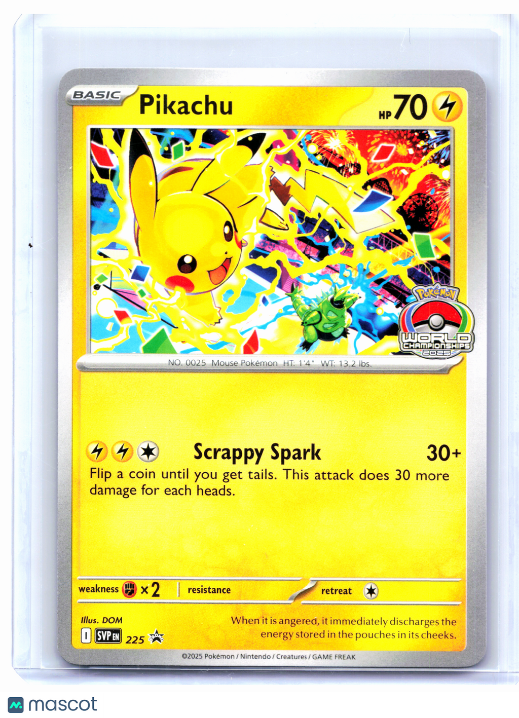 2025 Pokemon—Pikachu (World Championship 2025) #225 SVP—Black Star Promo [LP]
