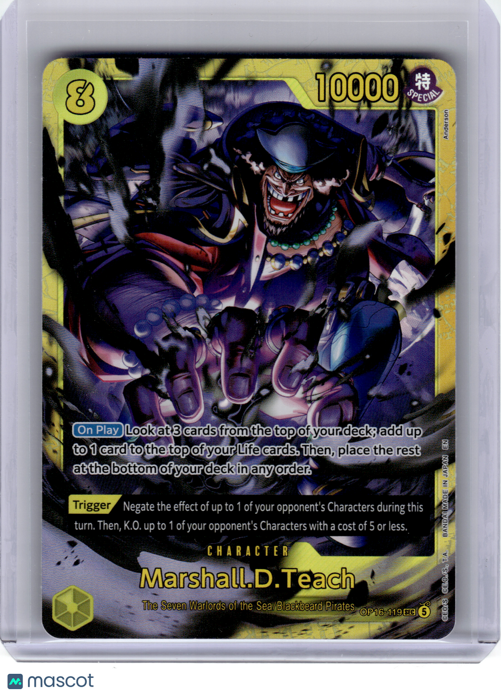 2026 One Piece Card Game—Marshall.D.Teach #OP16-119 The Time of Battle—SEC Foil