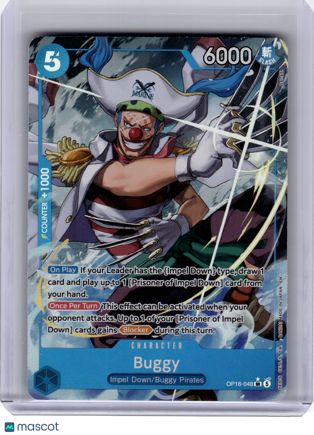 2026 One Piece Card Game—Buggy #OP16-048 The Time of Battle—SR Foil (Alt Art)