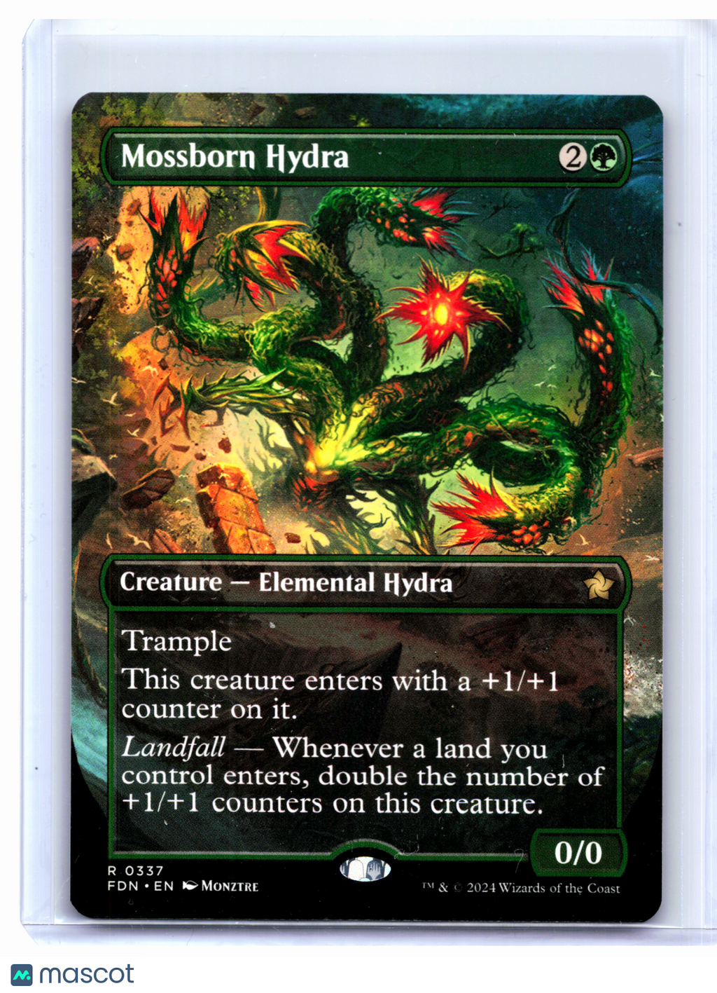 2024 Magic: TG—Mossborn Hydra (Borderless) #0337 Foundations—Rare Nonfoil