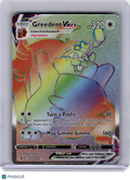 2022 Pokemon—Greedent VMAX #272 Fusion Strike—Secret Rare Rainbow [LP]