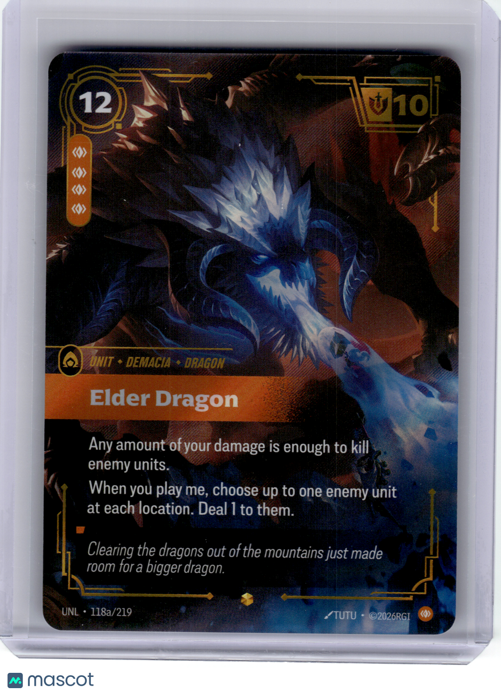 2026 Riftbound—Elder Dragon #118a Unleashed—Showcase Foil (Alternate Art)