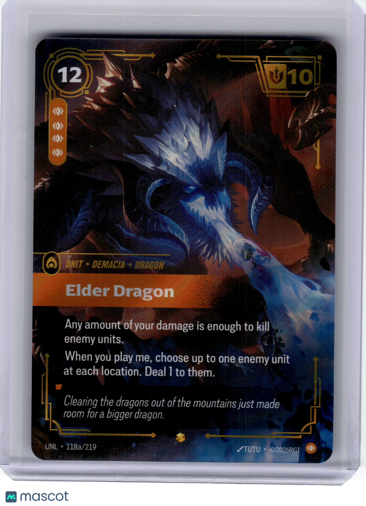 2026 Riftbound—Elder Dragon #118a Unleashed—Showcase Foil (Alternate Art)