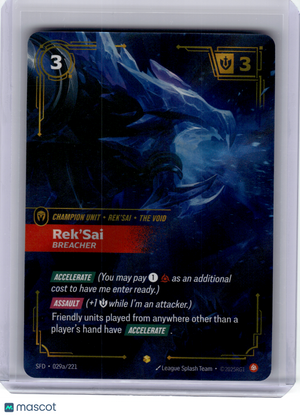 2026 Riftbound—Rek'Sai, Breacher #029a Spiritforged—Showcase Foil (Alt Art)