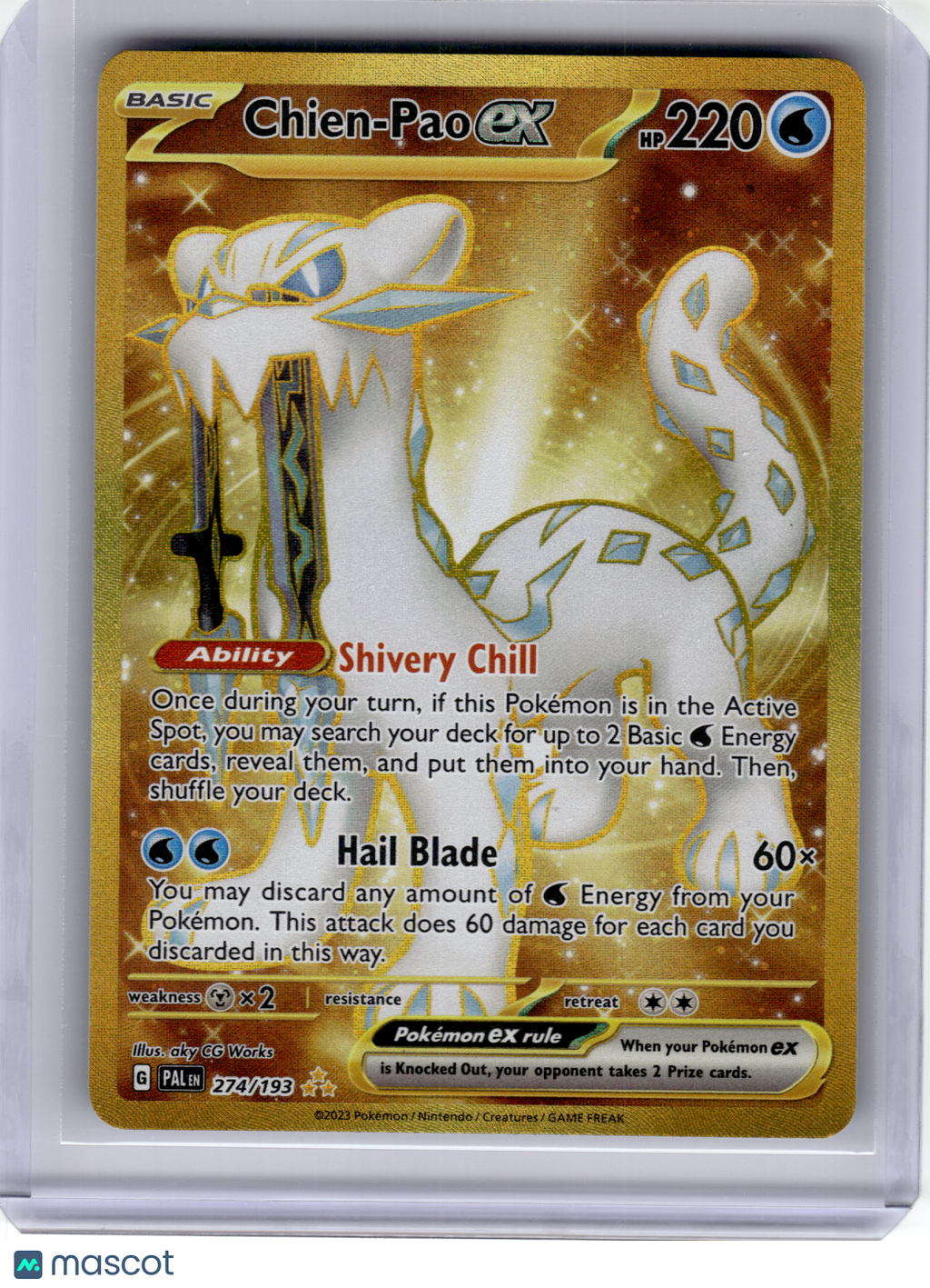 2023 Pokemon—Chien-Pao EX #274 Paldea Evolved—Hyper Rare Gold