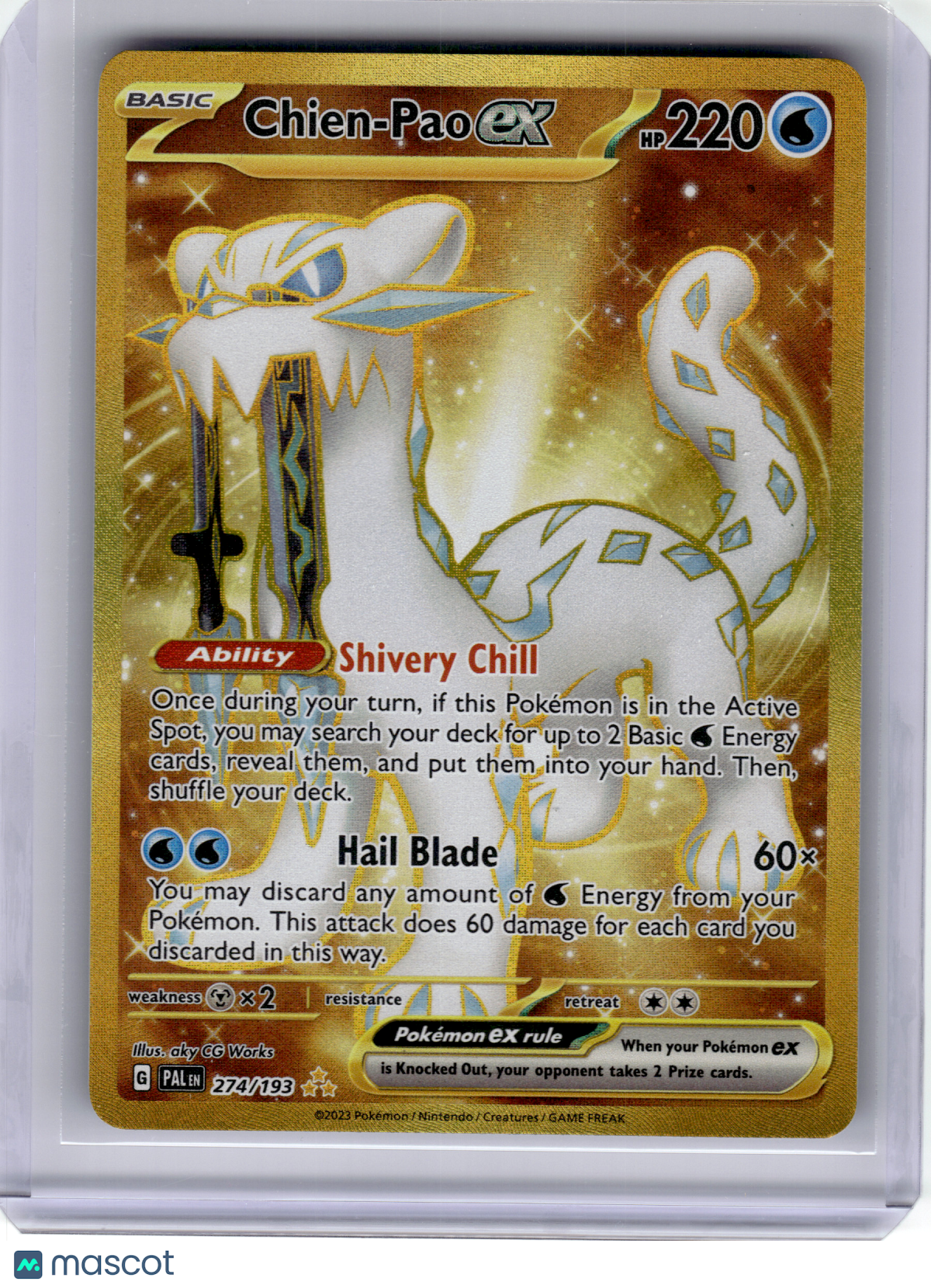 2023 Pokemon—Chien-Pao EX #274 Paldea Evolved—Hyper Rare Gold