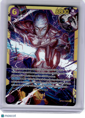 2026 One Piece Card Game—Enel #OP15-118 Adventure on Kami's Island—SEC Foil