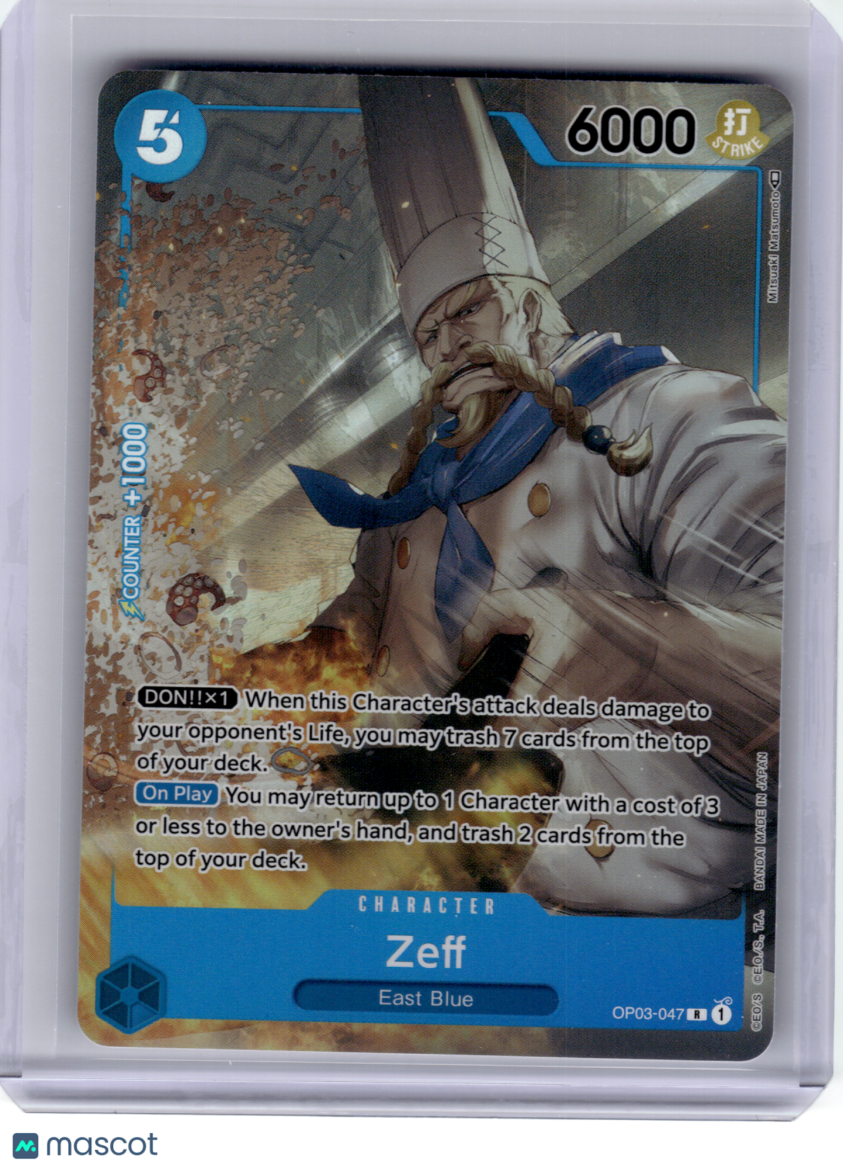 2023 One Piece Card Game—Zeff #OP03-047 Pillars of Strength—R Alternative Art
