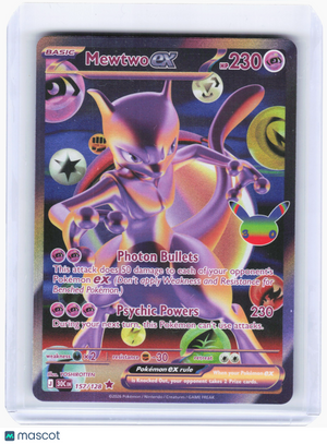2026 Pokemon—Mewtwo EX #157/128 30th Celebration—Futuristic Rare Holo