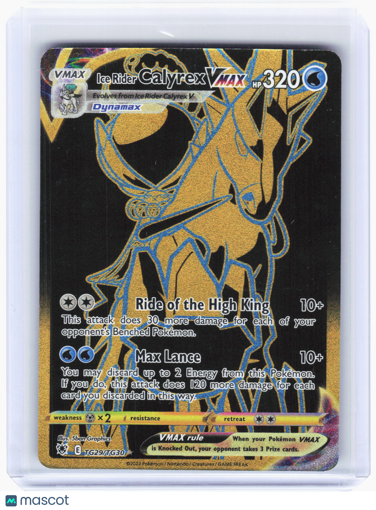 2022 Pokemon—Ice Rider Calyrex VMAX #TG29/TG30 Astral Radiance—Secret Rare [HP]