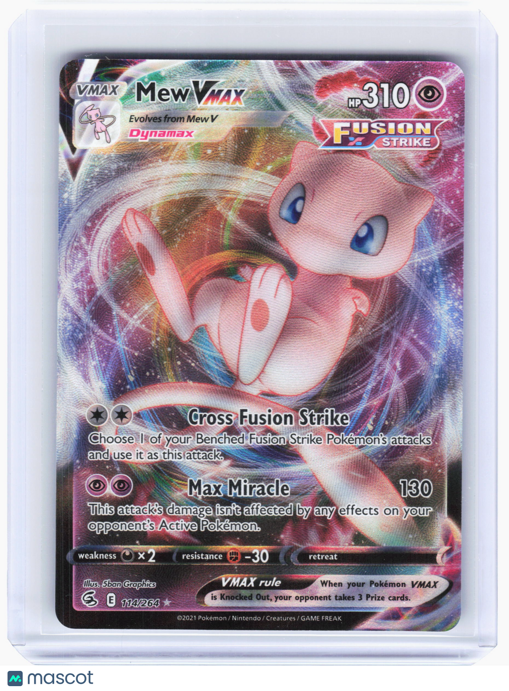 2022 Pokemon—Mew VMAX #114/264 Fusion Strike—Ultra Rare Holo [Lightly Played]