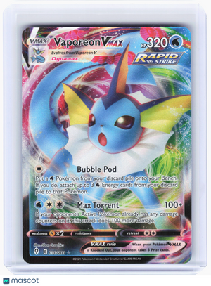 2021 Pokemon—Vaporeon VMAX #30/203 Evolving Skies—Ultra Rare Holo [Damaged]