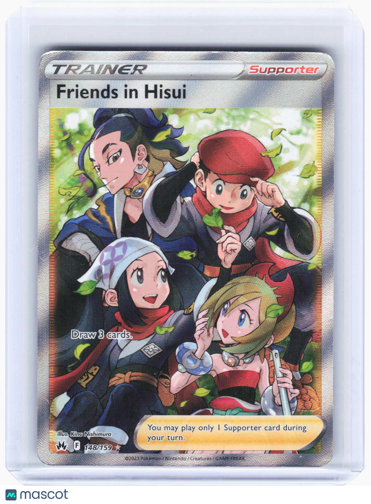 2023 Pokemon—Friends In Hisui #148/159 Crown Zenith—Ultra Rare Holo [Damaged]