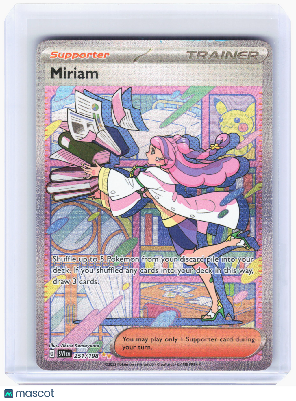 2023 Pokemon—Miriam #251/198 Scarlet & Violet Base—SIR Holo [DMG]