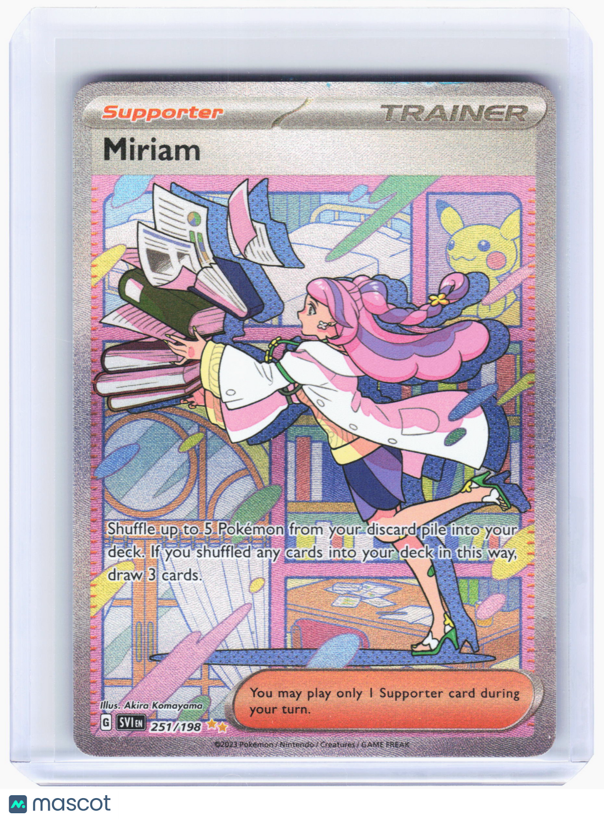 2023 Pokemon—Miriam #251/198 Scarlet & Violet Base—SIR Holo [DMG]