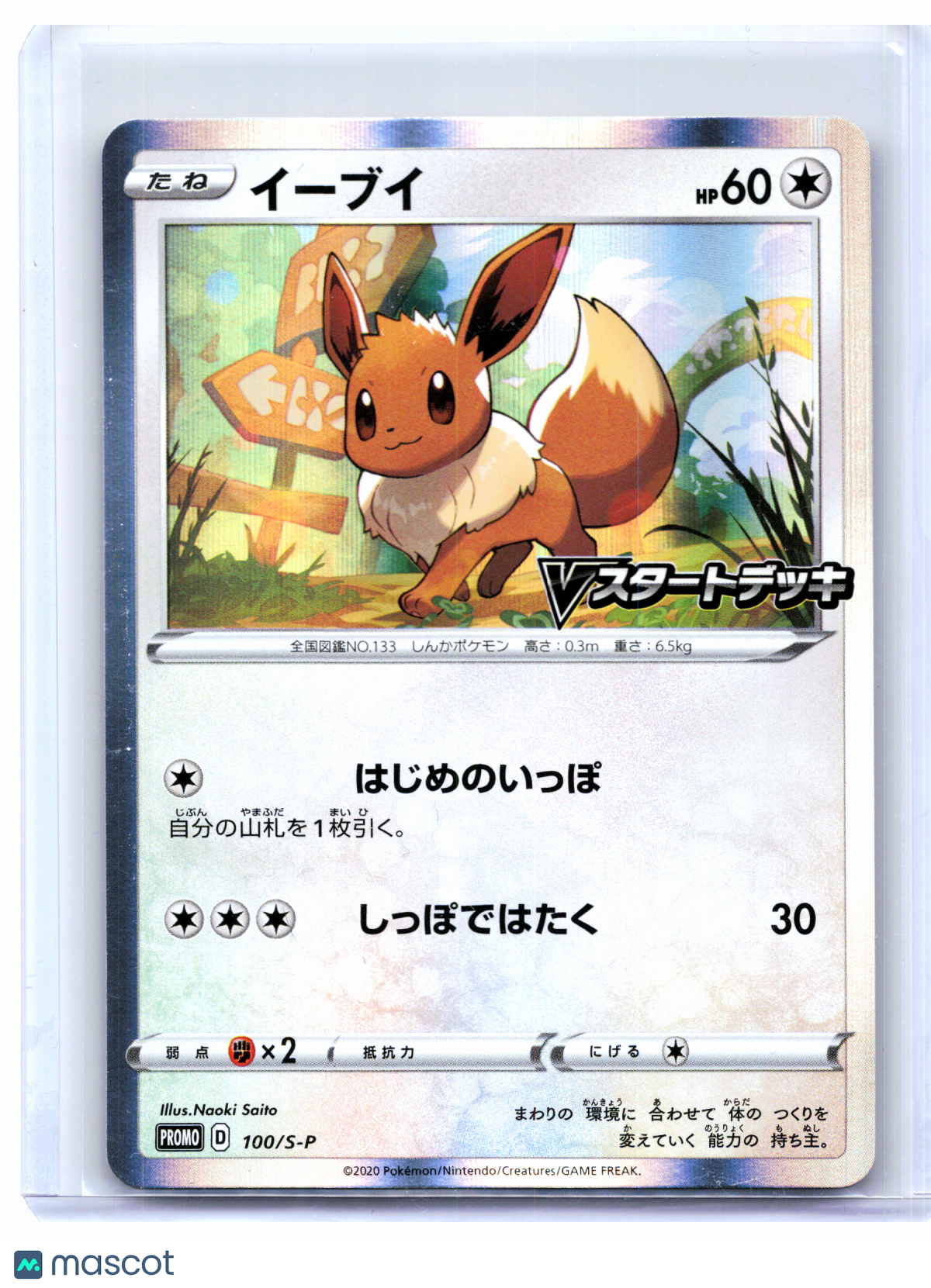 2020 Pokemon—Eevee #100/S-P Sword & Shield Promos—Common Holo Japanese