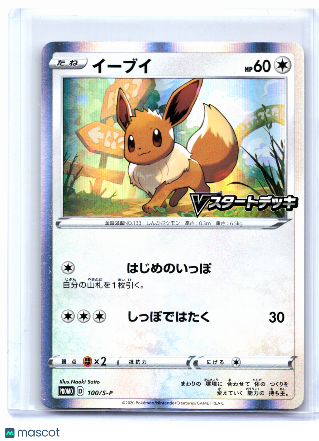 2020 Pokemon—Eevee #100/S-P Sword & Shield Promos—Common Holo Japanese
