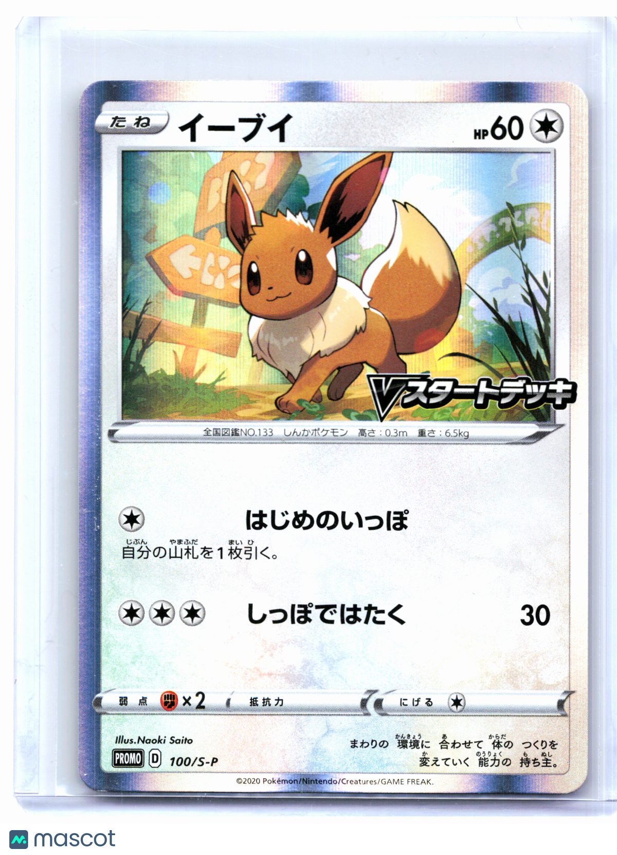 2020 Pokemon—Eevee #100/S-P Sword & Shield Promos—Common Holo Japanese