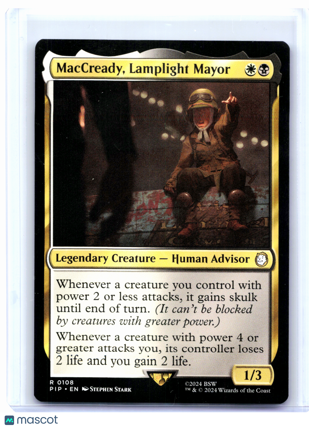 2024 Magic: The Gathering—MacCready, Lamplight Mayor #0108 Fallout—Rare Nonfoil