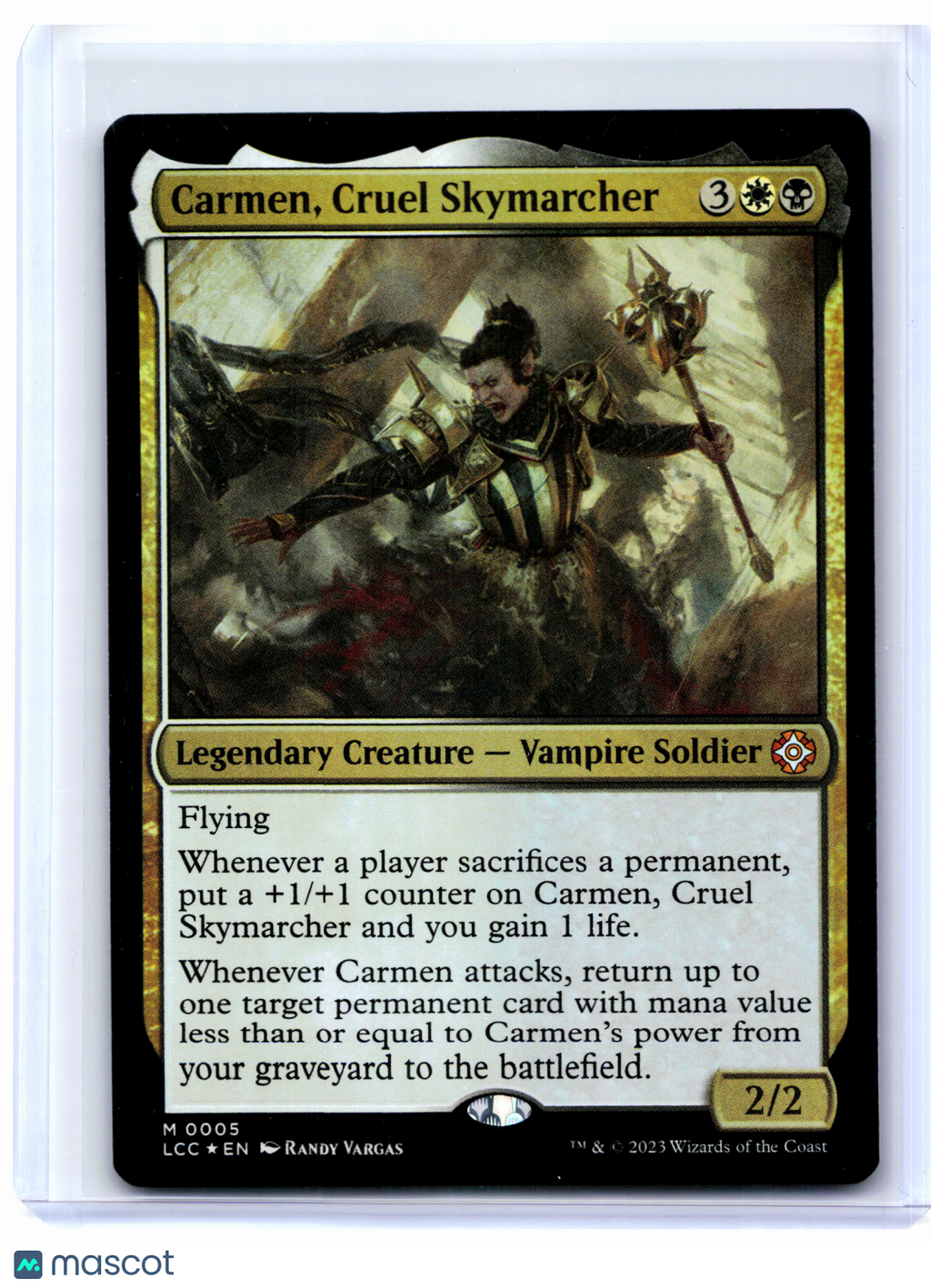2023 Magic: The Gathering—Carmen, Cruel Skymarcher #0005 LCC—Mythic Foil