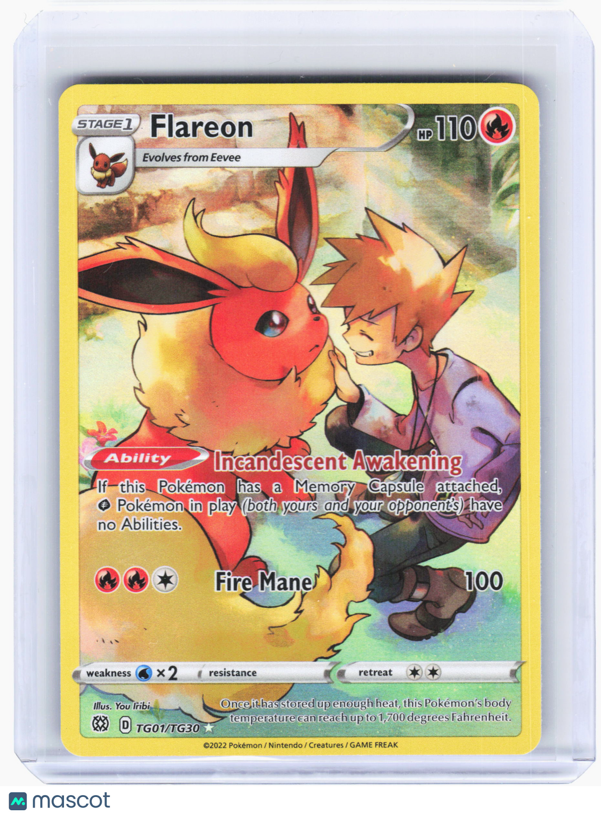 2022 Pokemon—Flareon #TG01 Brilliant Stars Trainer Gallery—Ultra Rare Holo [LP]