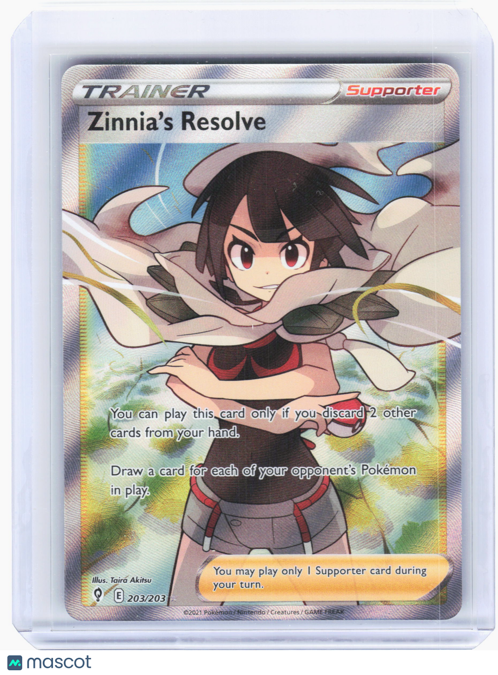 2021 Pokemon—Zinnia's Resolve #203 Evolving Skies—Ultra Rare Holo
