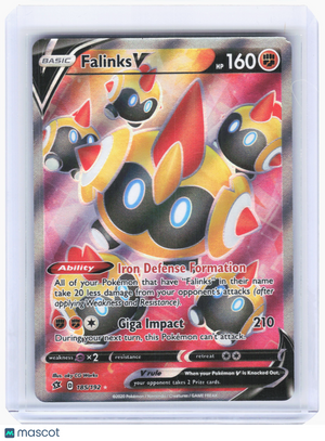 2020 Pokemon—Falinks V #185 Rebel Clash—Ultra Rare Holo