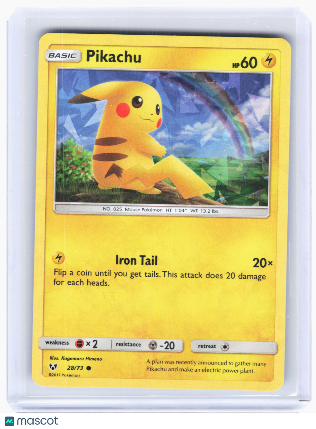 2017 Pokemon—Pikachu #28 Deck Exclusives—Common Cracked Ice Holo