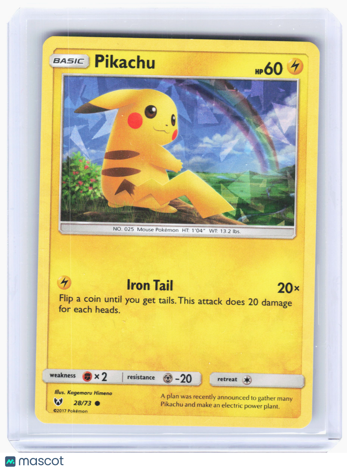 2017 Pokemon—Pikachu #28 Deck Exclusives—Common Cracked Ice Holo