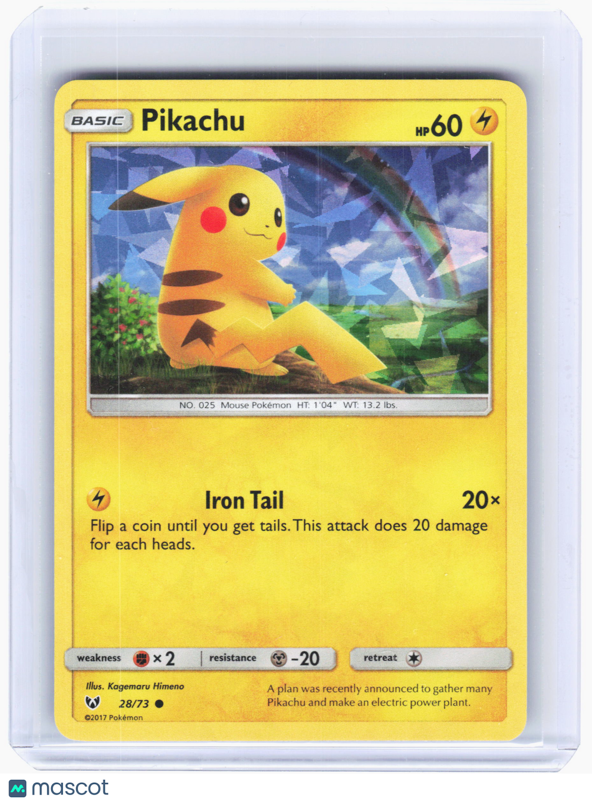 2017 Pokemon—Pikachu #28 Deck Exclusives—Common Cracked Ice Holo