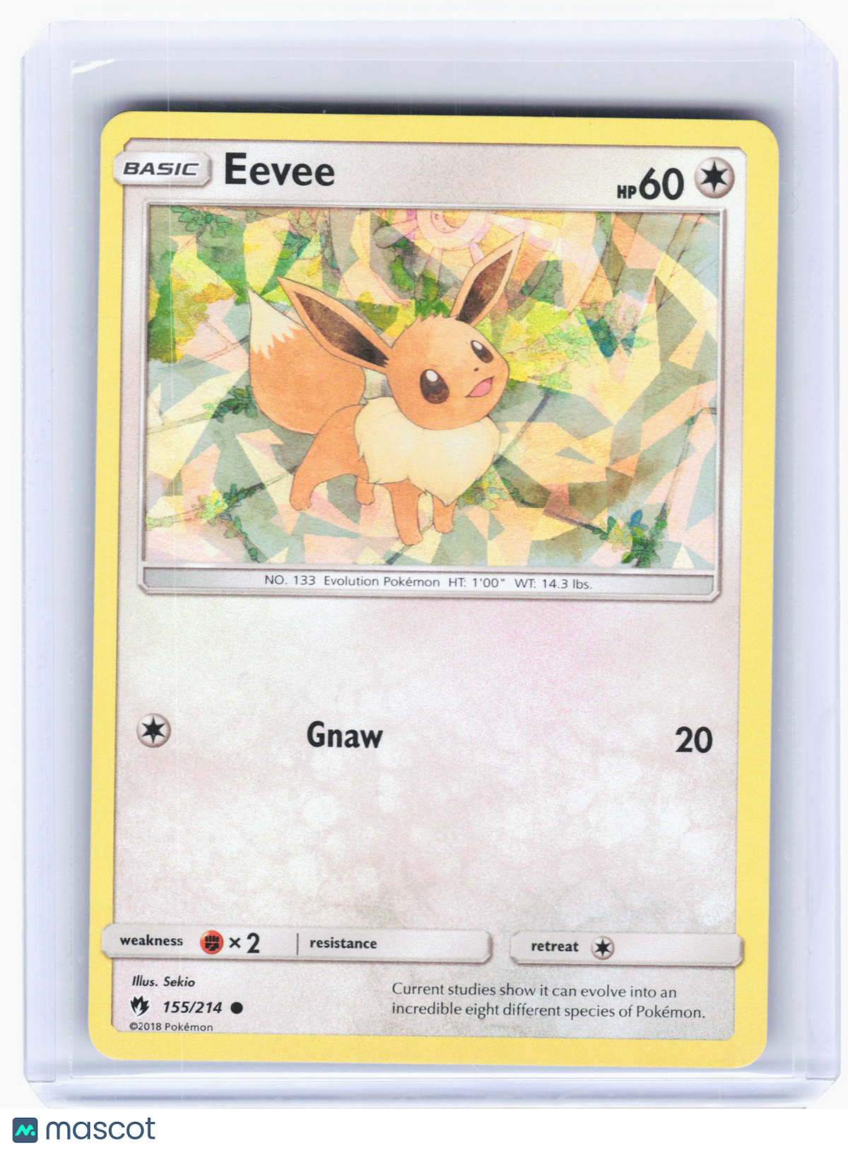 2018 Pokemon—Eevee (Let's Play, Eevee!) #155 Deck Exclusives—C Cracked Ice Holo