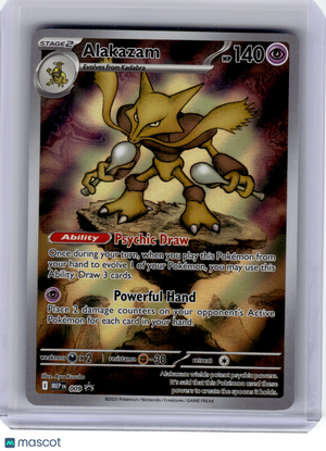 2025 Pokemon—Alakazam #09 Mega Evolution—Black Star Promo Holo