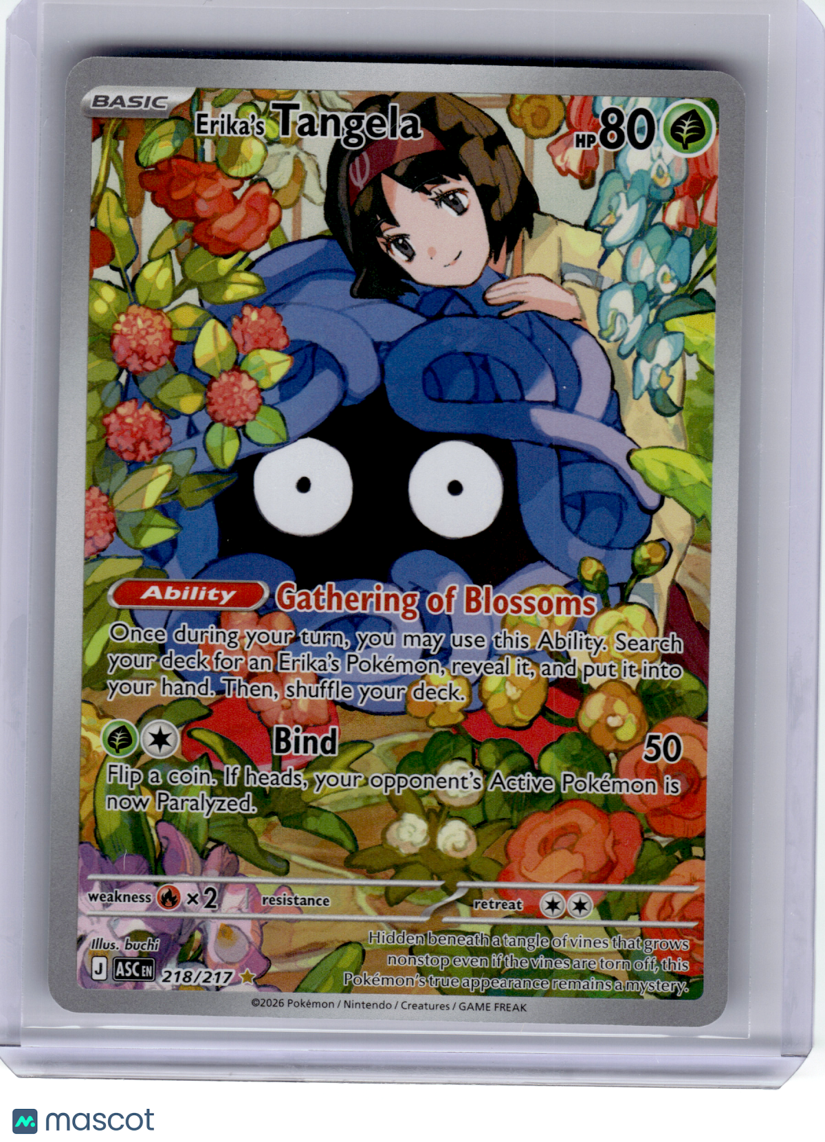 2026 Pokemon—Erika's Tangela #218 Ascended Heroes—Illustration Rare Holo