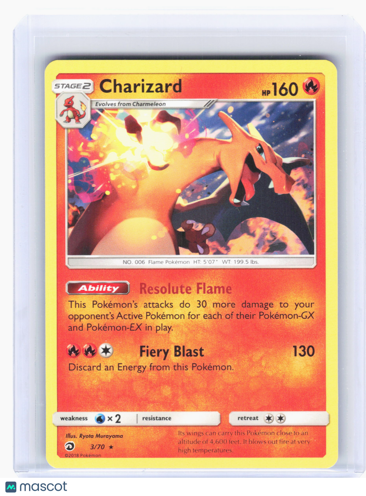 2018 Pokemon—Charizard #3 Dragon Majesty—Rare Nonholo
