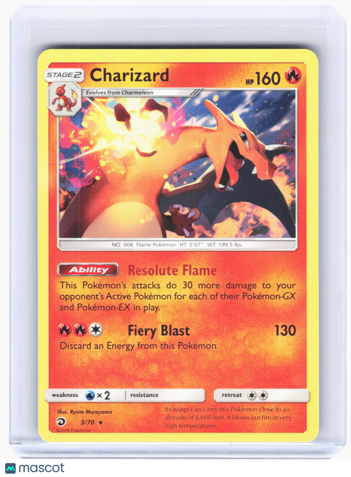 2018 Pokemon—Charizard #3 Dragon Majesty—Rare Nonholo