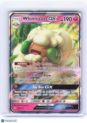 2019 Pokemon—Whimsicott GX #140 Unbroken Bonds—Ultra Rare Holo