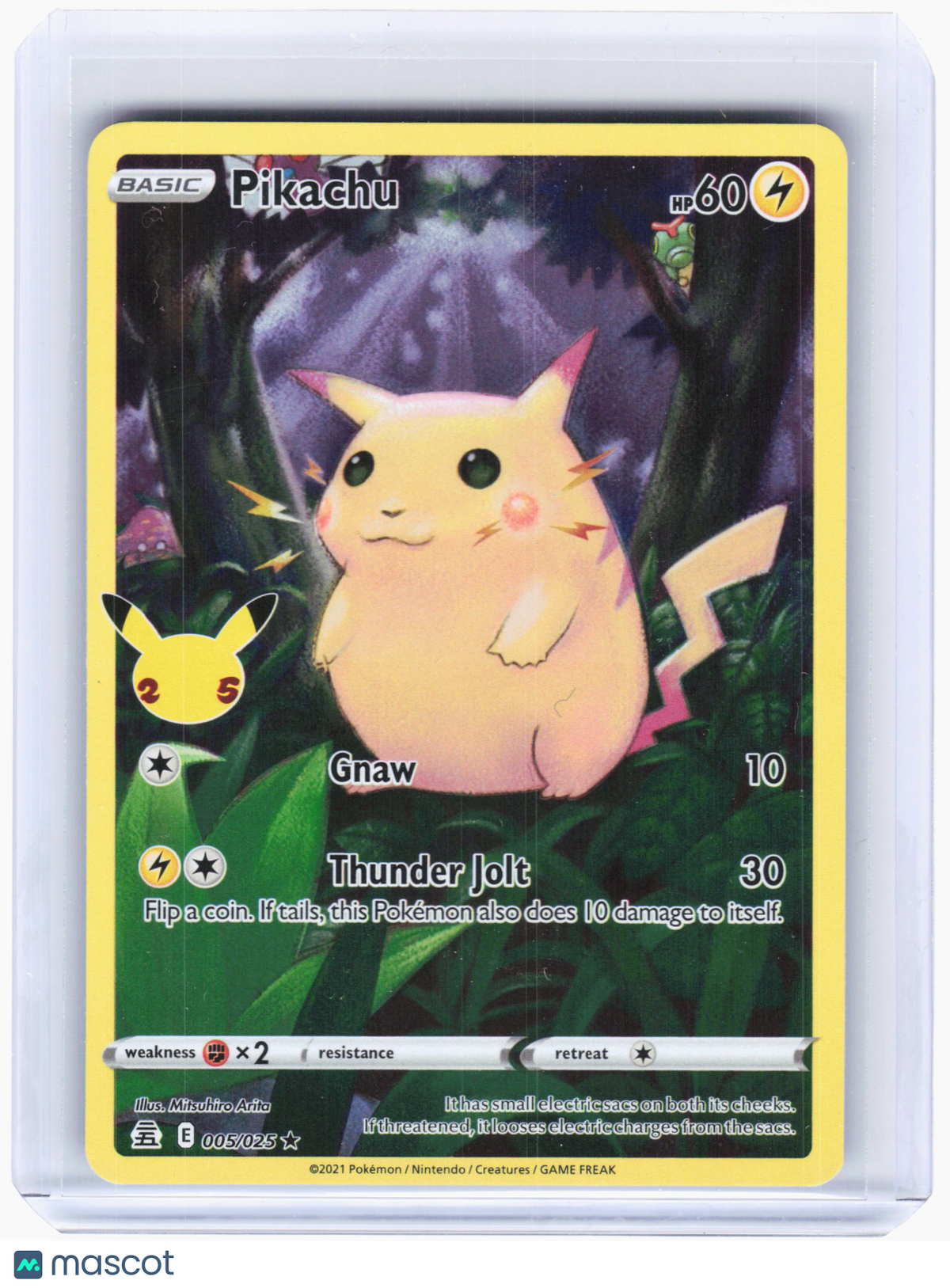 2021 Pokemon—Pikachu #5 Celebrations—Rare Holo (25th Anniversary)