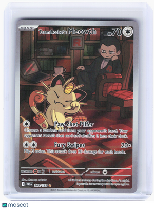 2025 Pokemon—Team Rocket's Meowth #203 Destined Rivals—Illustration Rare Holo