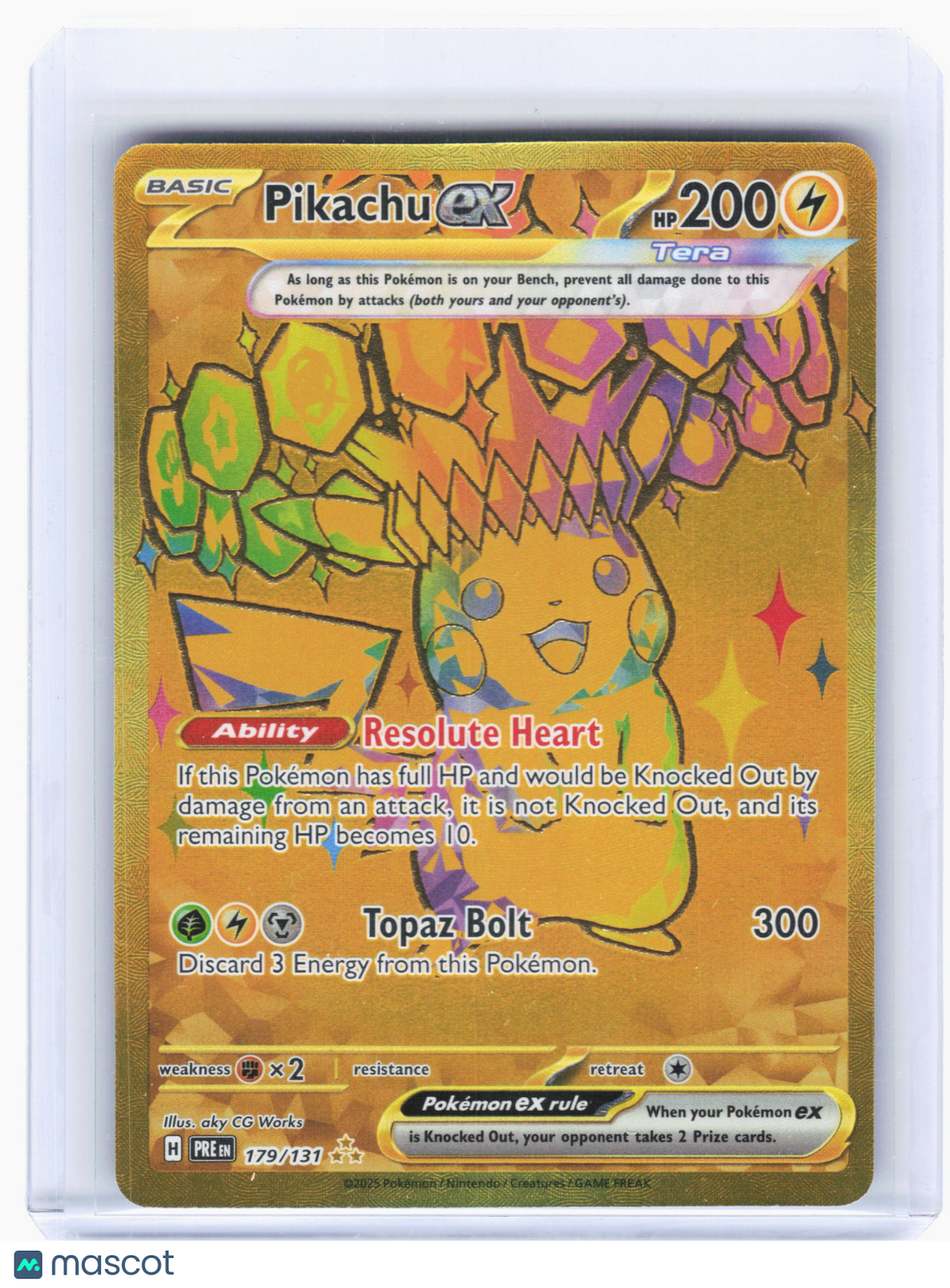 2025 Pokemon—Pikachu ex #179 Prismatic Evolutions—Hyper Rare Holo