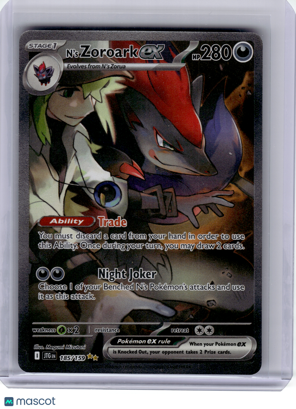 2025 Pokemon—N'S Zoroark EX #185 Journey Together—Special Illustration Rare Holo