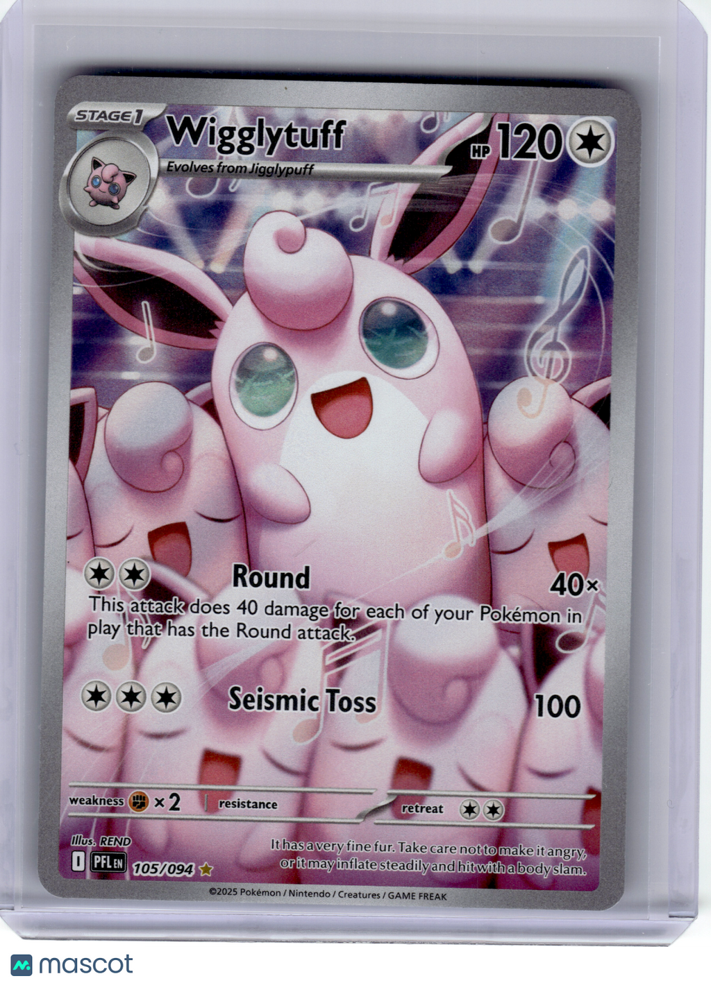 2025 Pokemon—Wigglytuff #105 Phantasmal Flames—Illustration Rare Holo